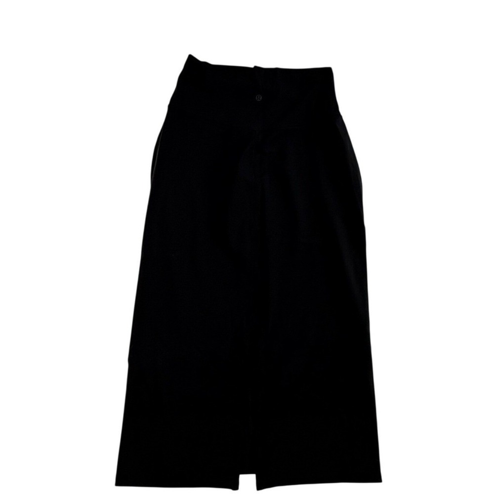 Lululemon Nulu High-Rise Slim Fit Midi Skirt Black  Womens Size 8 - Picture 3 of 6